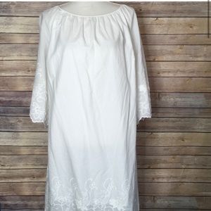 Isabel White Maternity Dress with Embellishments